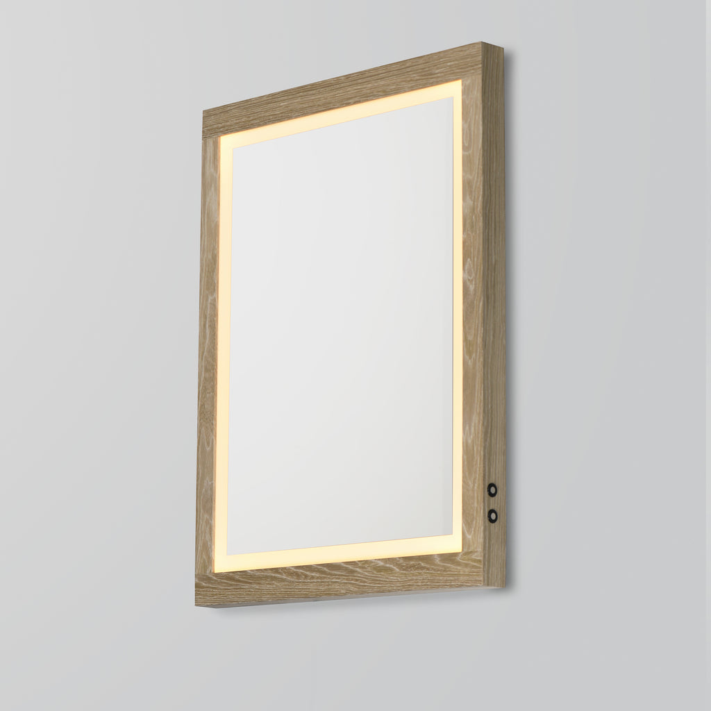 Sawyer 24"x32" Oak Framed LED Mirror - Light House Co.