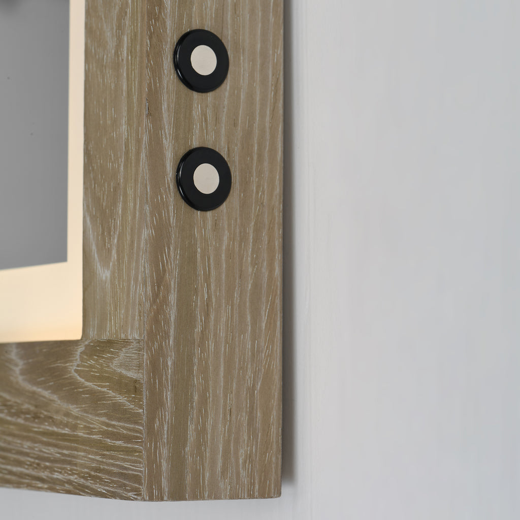 Sawyer 24"x32" Oak Framed LED Mirror - Light House Co.