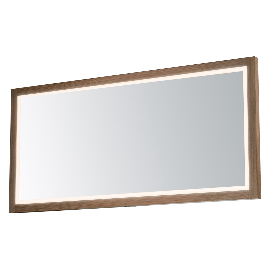 Sawyer 68"x32" Oak Framed LED Mirror - Light House Co.