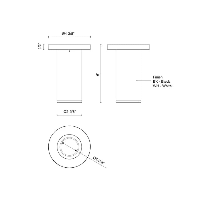 Nordic 6-in (2-in Dia.) Exterior Ceiling | Outdoor Flush Mounts | Kuzco - Light House Co.