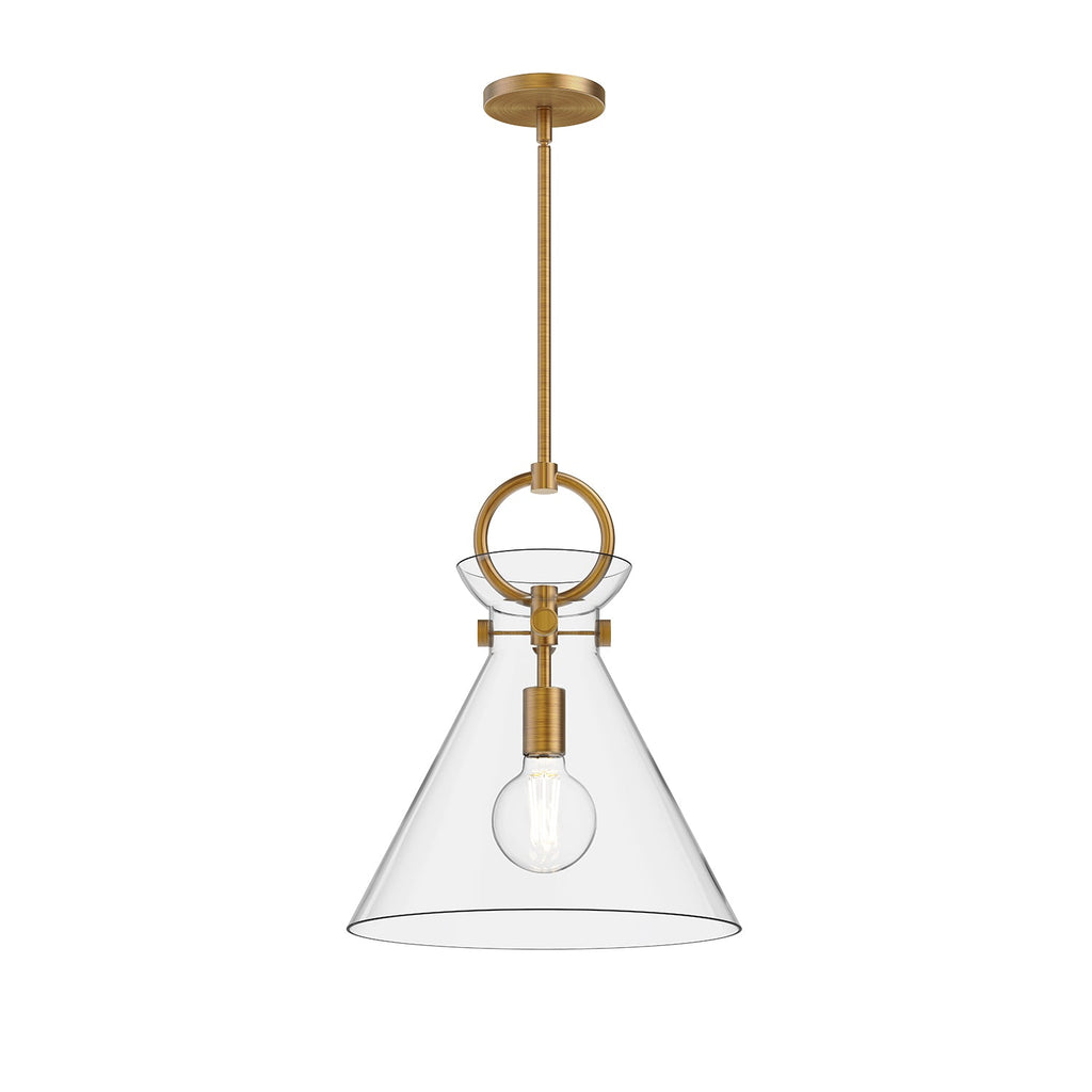 Emerson Glass Pendant - Medium - Aged Gold Clear Glass | Open Box - Light House Co.