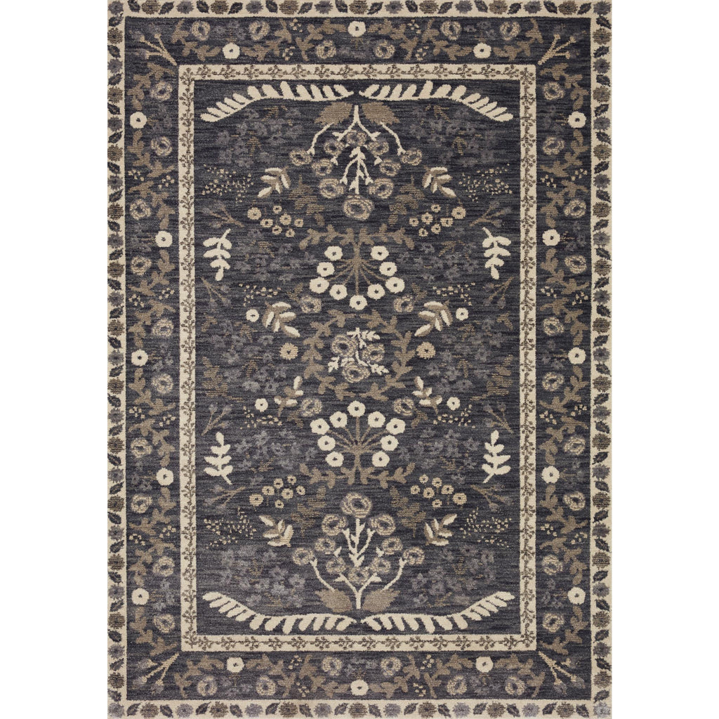 Fiore Florence Charcoal  /  White | Rifle Paper Co. Rugs x Loloi - Light House Co.