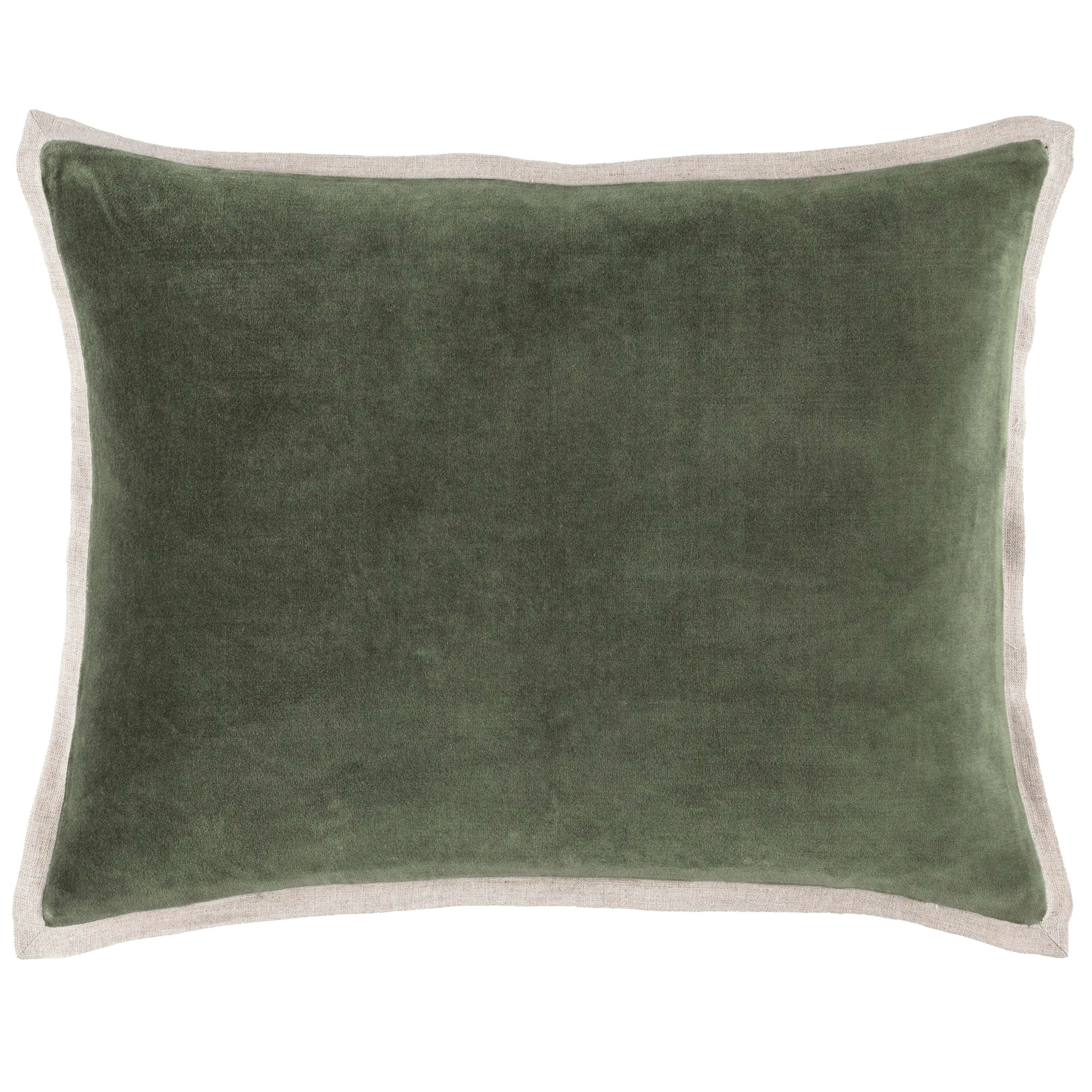 Gehry Velvet Linen Sage Decorative Pillow 16 Lumbar Annie Selke
