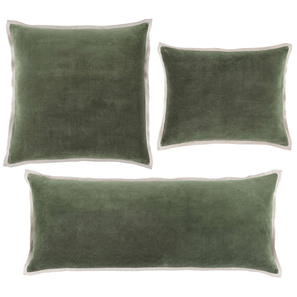 Gehry Velvet/Linen Sage Decorative Pillow - Light House Co.