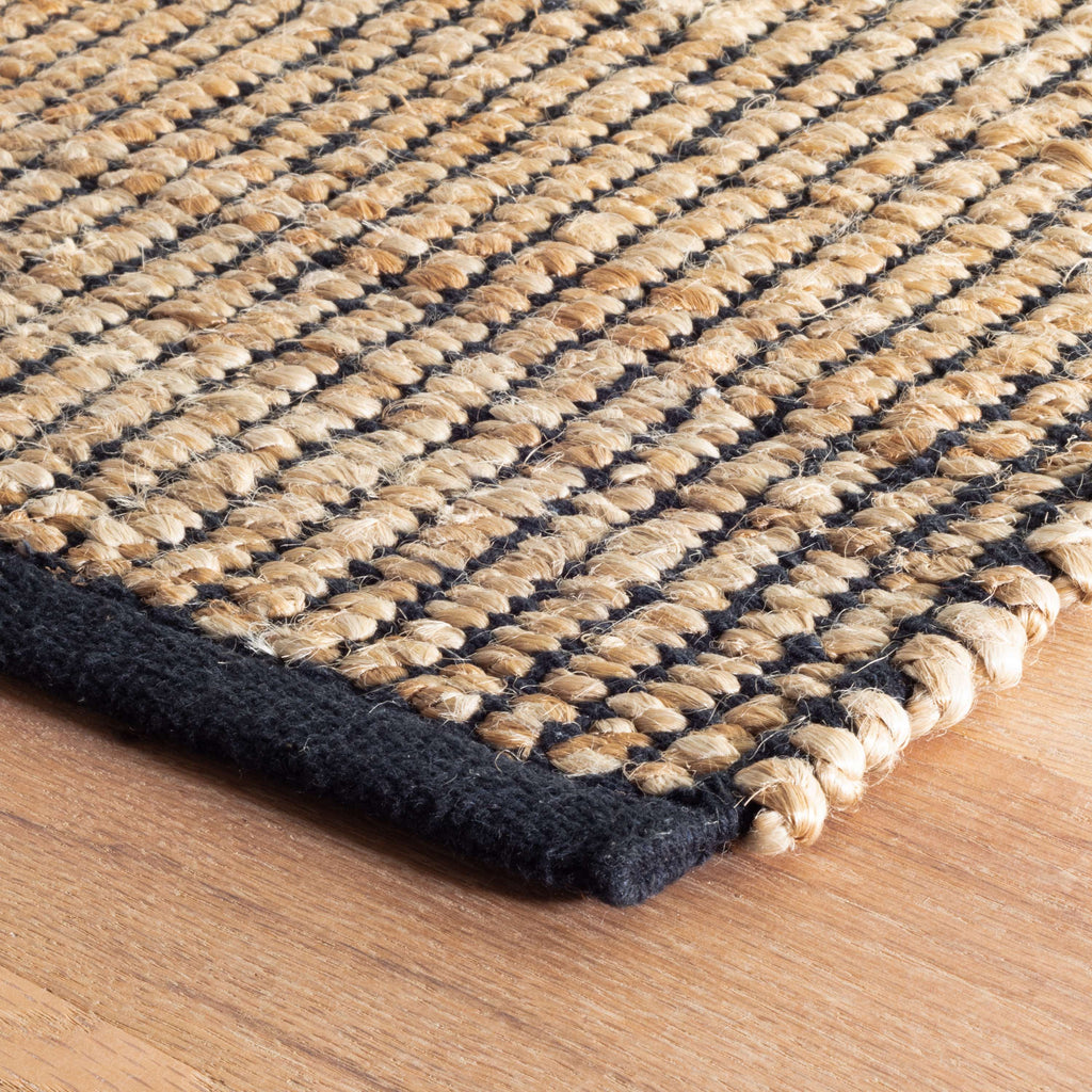 Gridwork Black Woven Jute Rug - Light House Co.