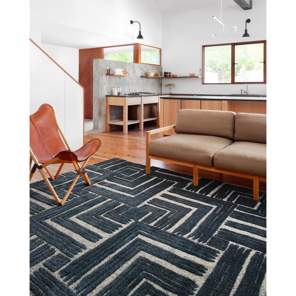 Hagen Blue / White Rug - Light House Co.