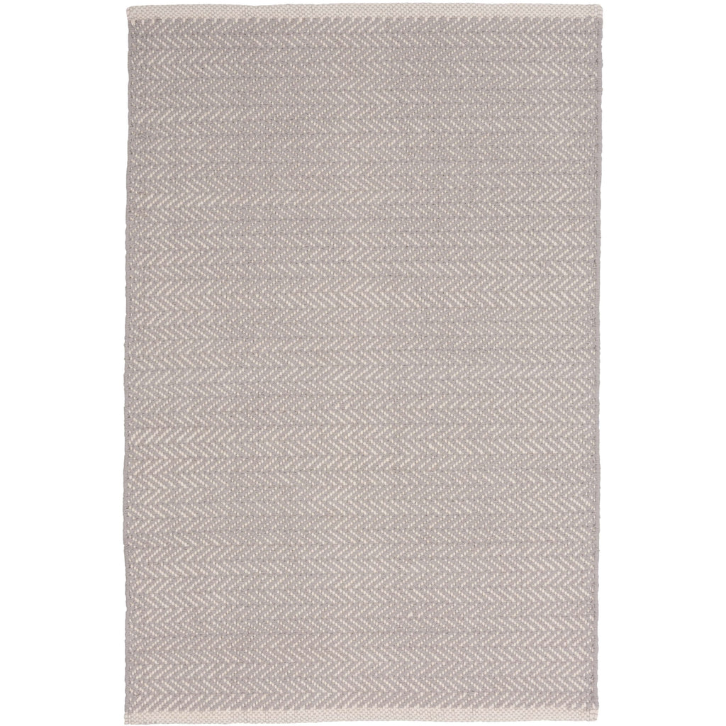 Herringbone Dove Grey Woven Cotton Rug - Light House Co.