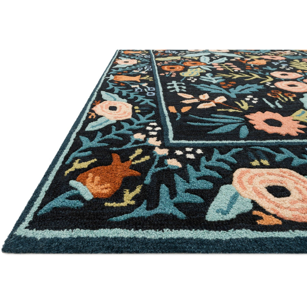Les-Fleurs Black | Rifle Paper Co. Rugs x Loloi - Light House Co.