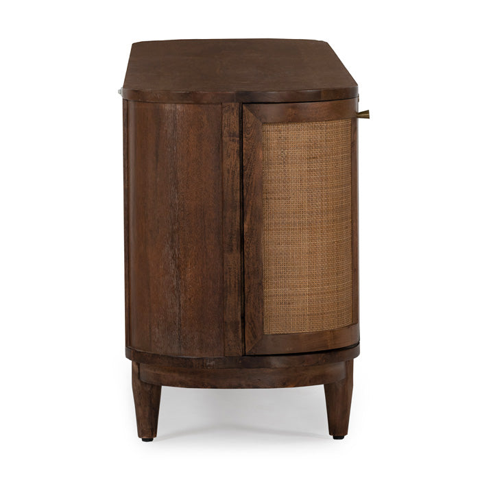 Canggu 84″ Cane Solid Wood Media Stand – Porto - Light House Co.