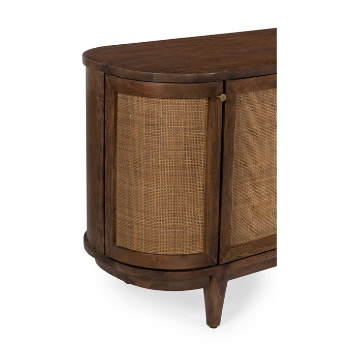 Canggu 84″ Cane Solid Wood Media Stand – Porto - Light House Co.