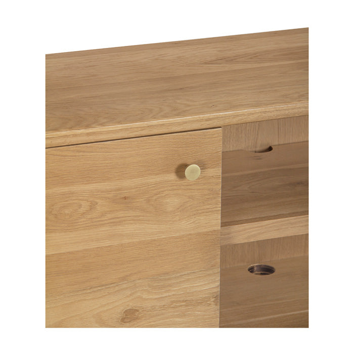 Daniel Solid Oak Media Stand – Natural - Light House Co.