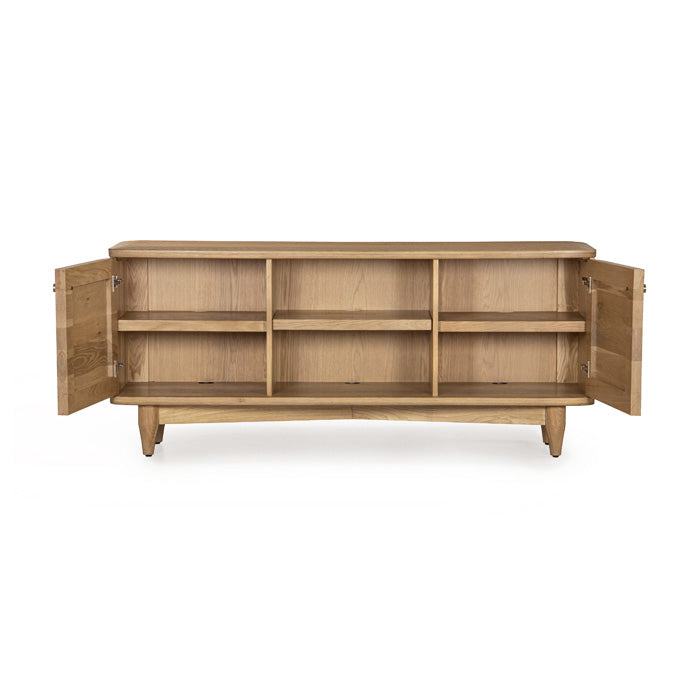Daniel Solid Oak Media Stand – Natural - Light House Co.