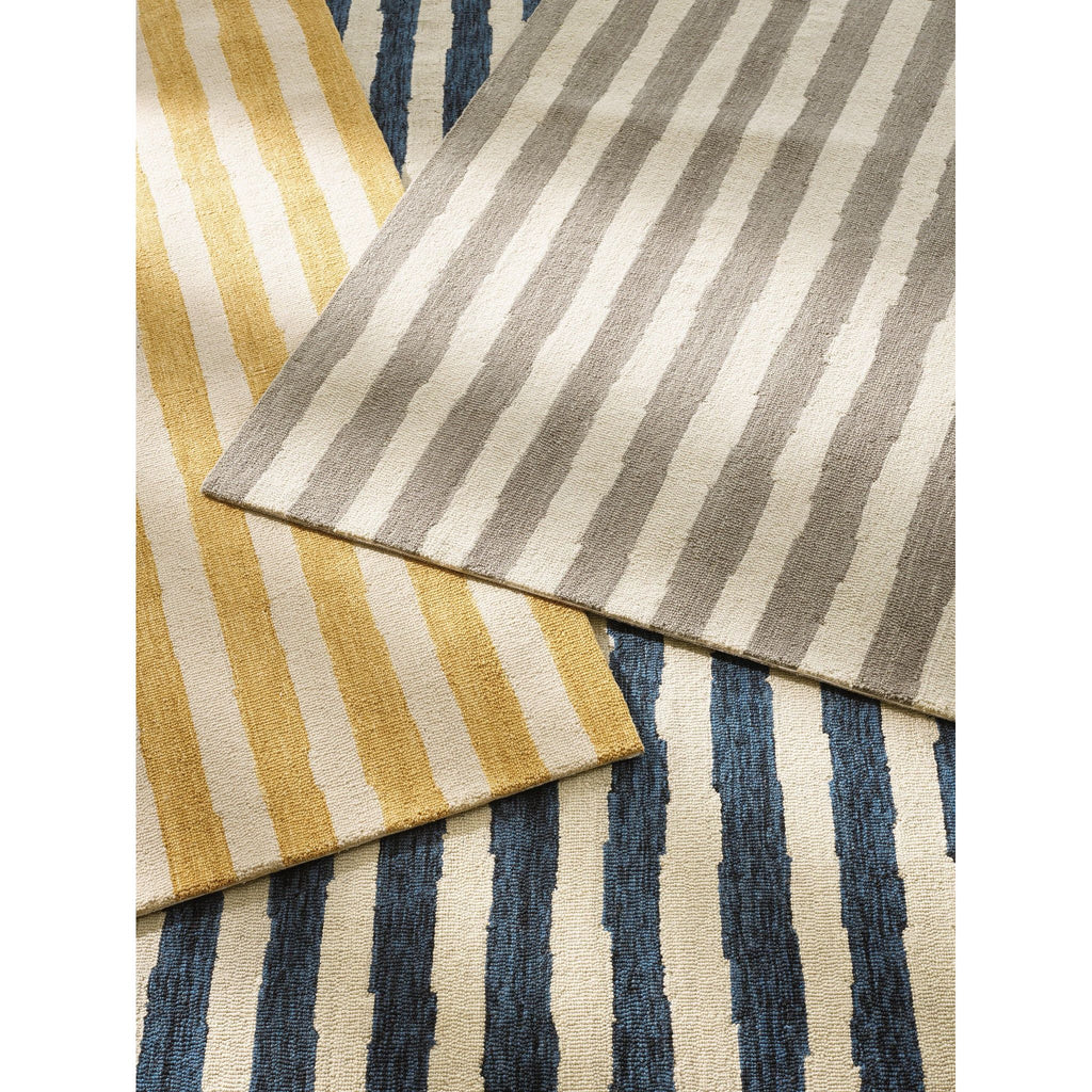 Silas Stripe Grey Hand Micro Hooked Wool Rug - Light House Co.