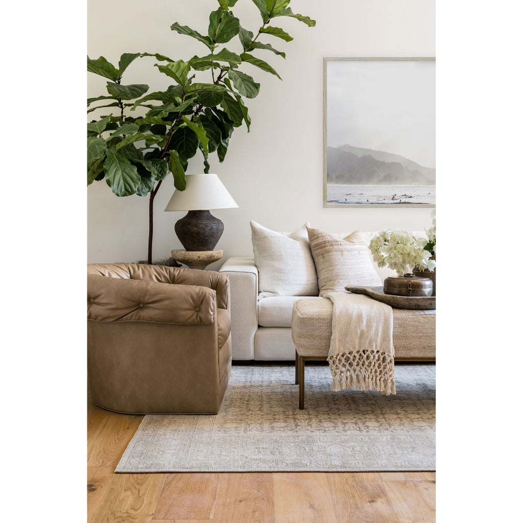 Menorca Green Rug Pure Salt - Light House Co.