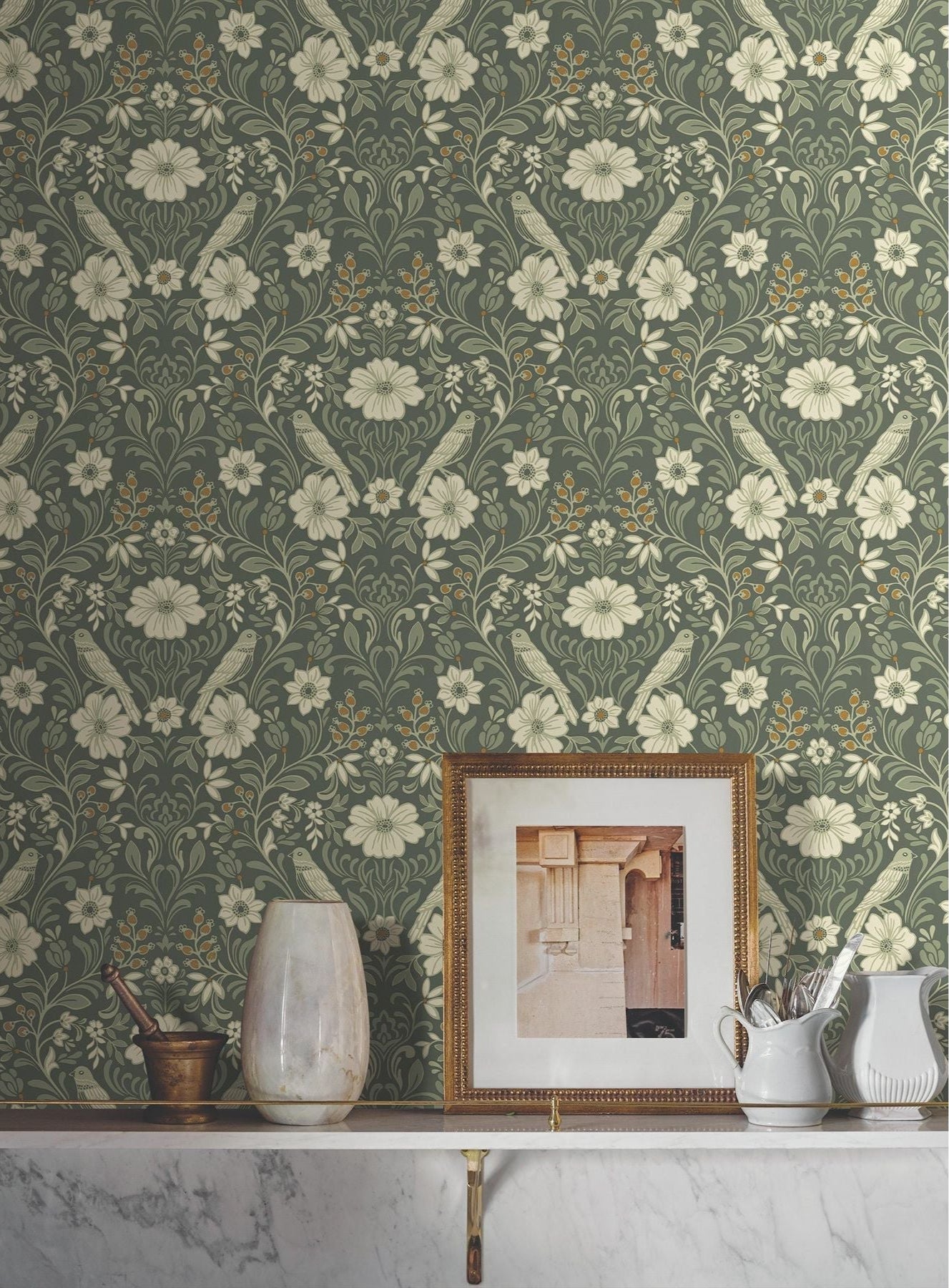 Fiore Florence Slate / Sage | Rifle Paper Co. Rugs x Loloi