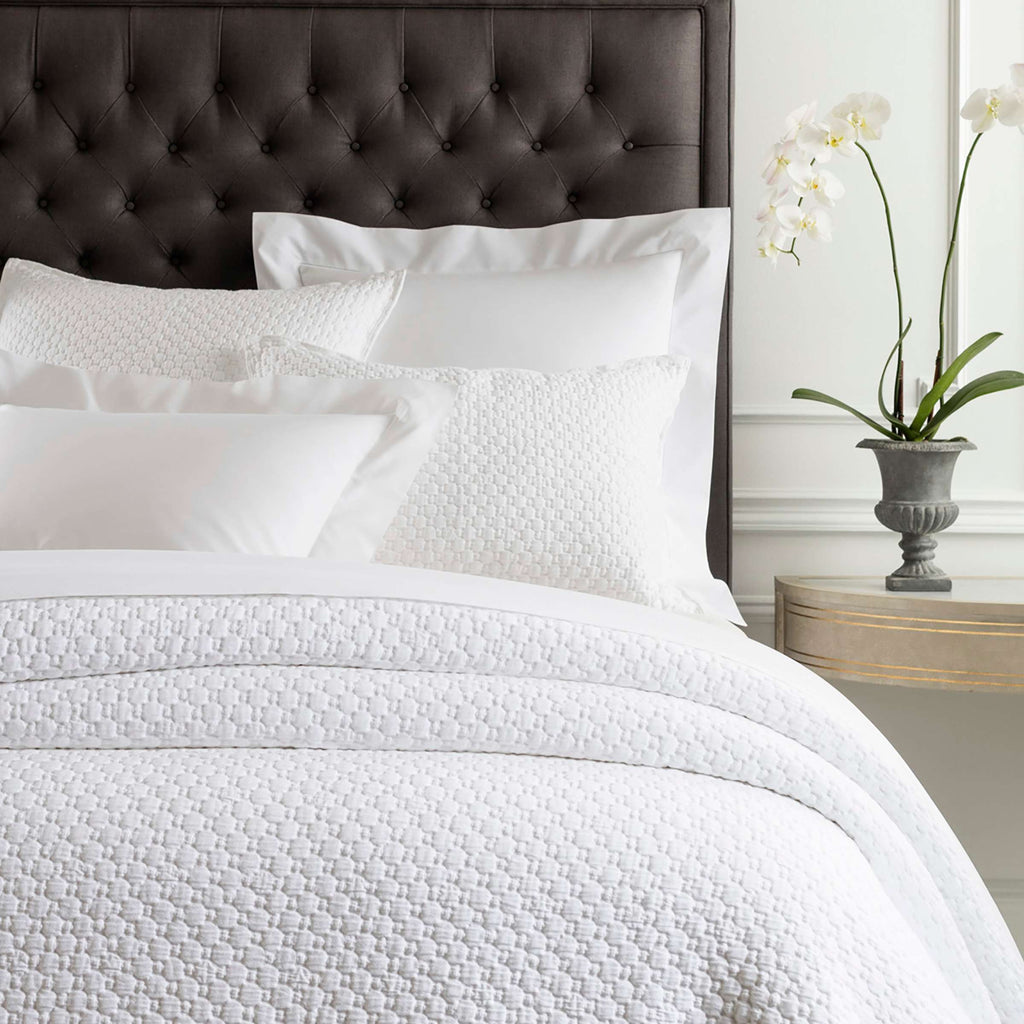Lodi White Matelasse Coverlet - Light House Co.