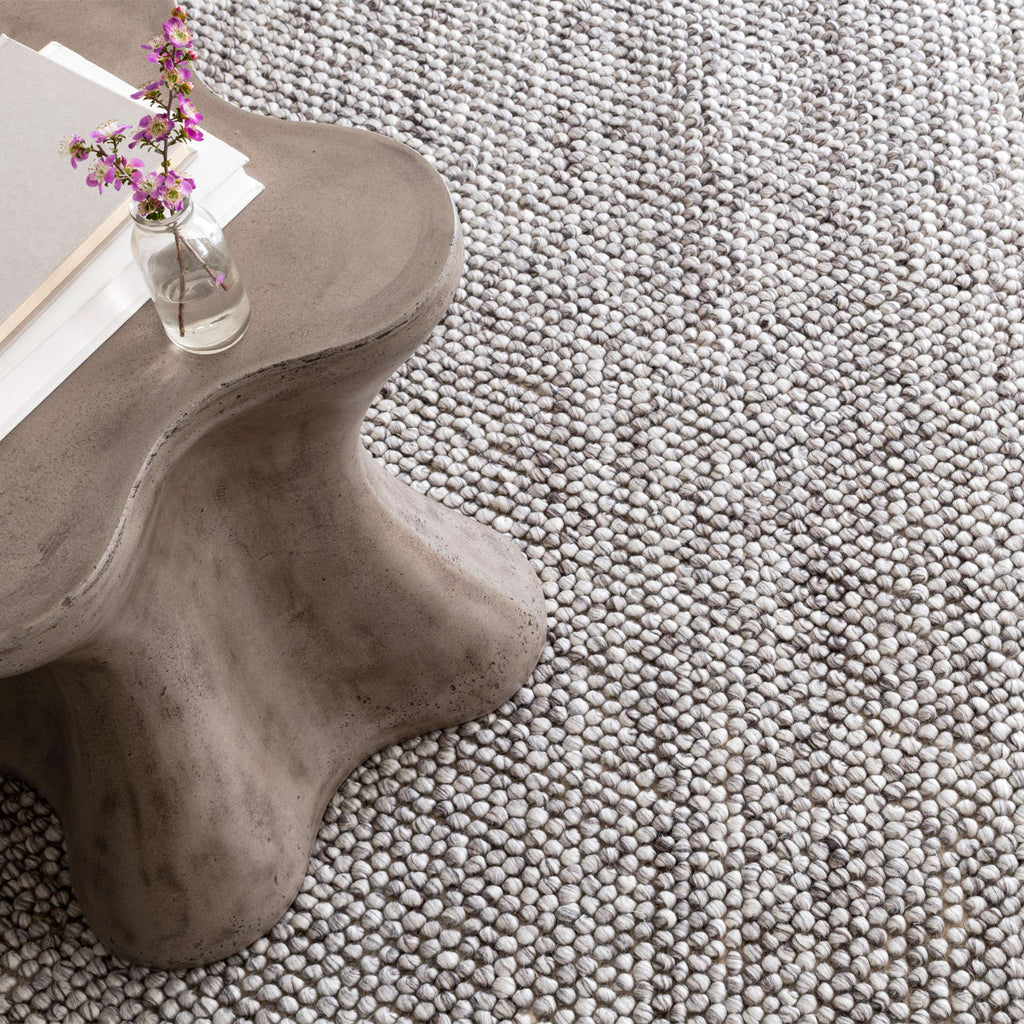 Niels Grey Woven Wool/Viscose Rug - Light House Co.