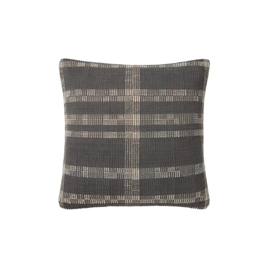 Cove Smoke Natural Pillow | Amber Lewis x Loloi - Down-Filled - 18"W x 18"H | Open Box - Light House Co.