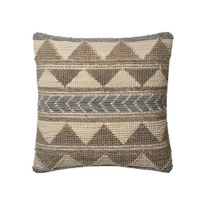 P4006 ED Grey / Ivory Pillow 22" x 22" - Poly-filled| Open Box - Light House Co.
