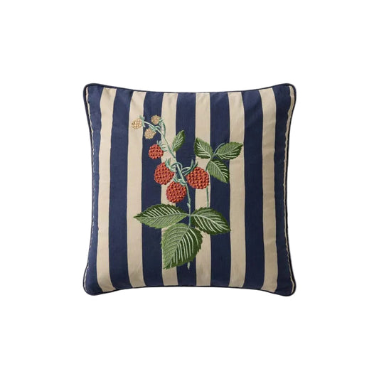 Raspberries Navy / Multi Pillow | Rifle Paper Co. x Loloi x Loloi | Pillows | Loloi - Light House Co.
