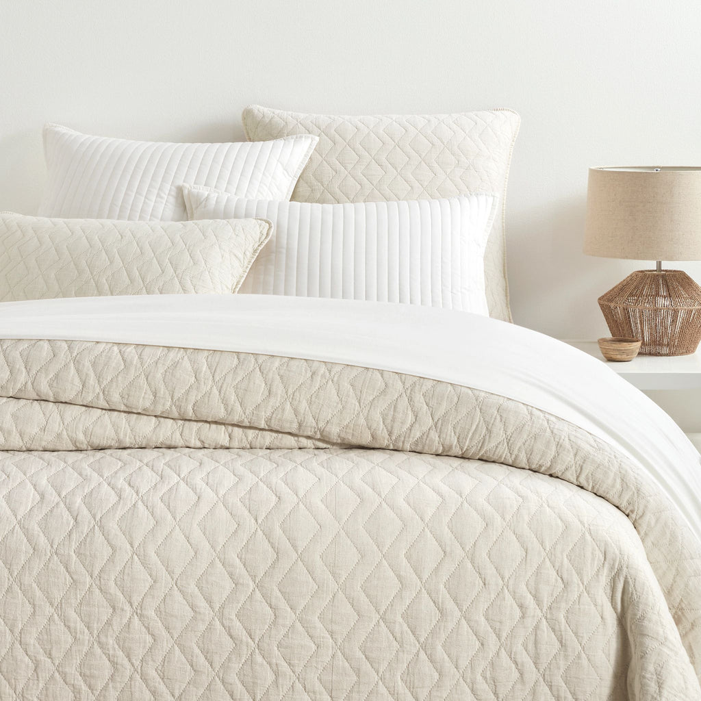 Birdie Natural Quilted Coverlet - Light House Co.