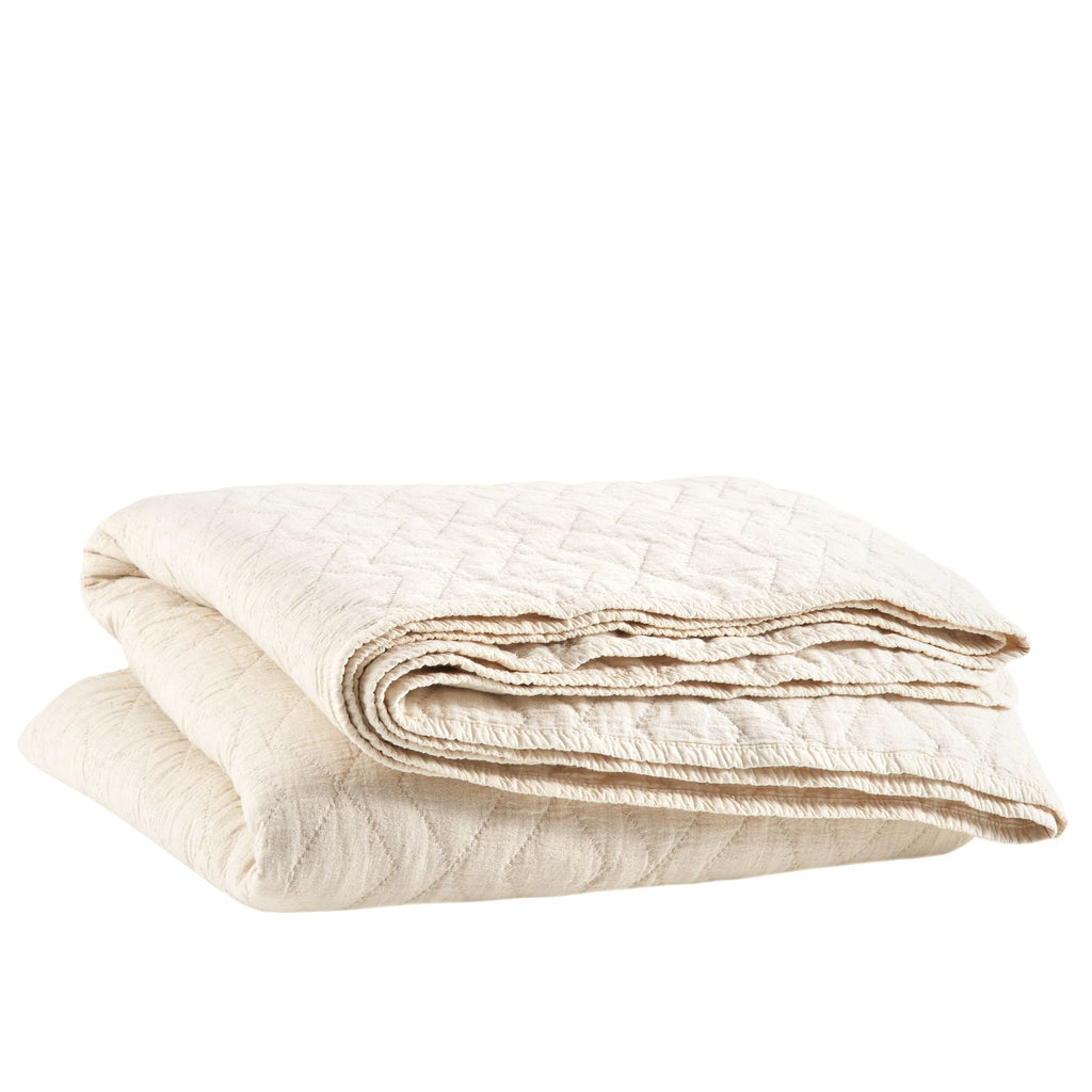 Birdie Natural Quilted Coverlet - Light House Co.