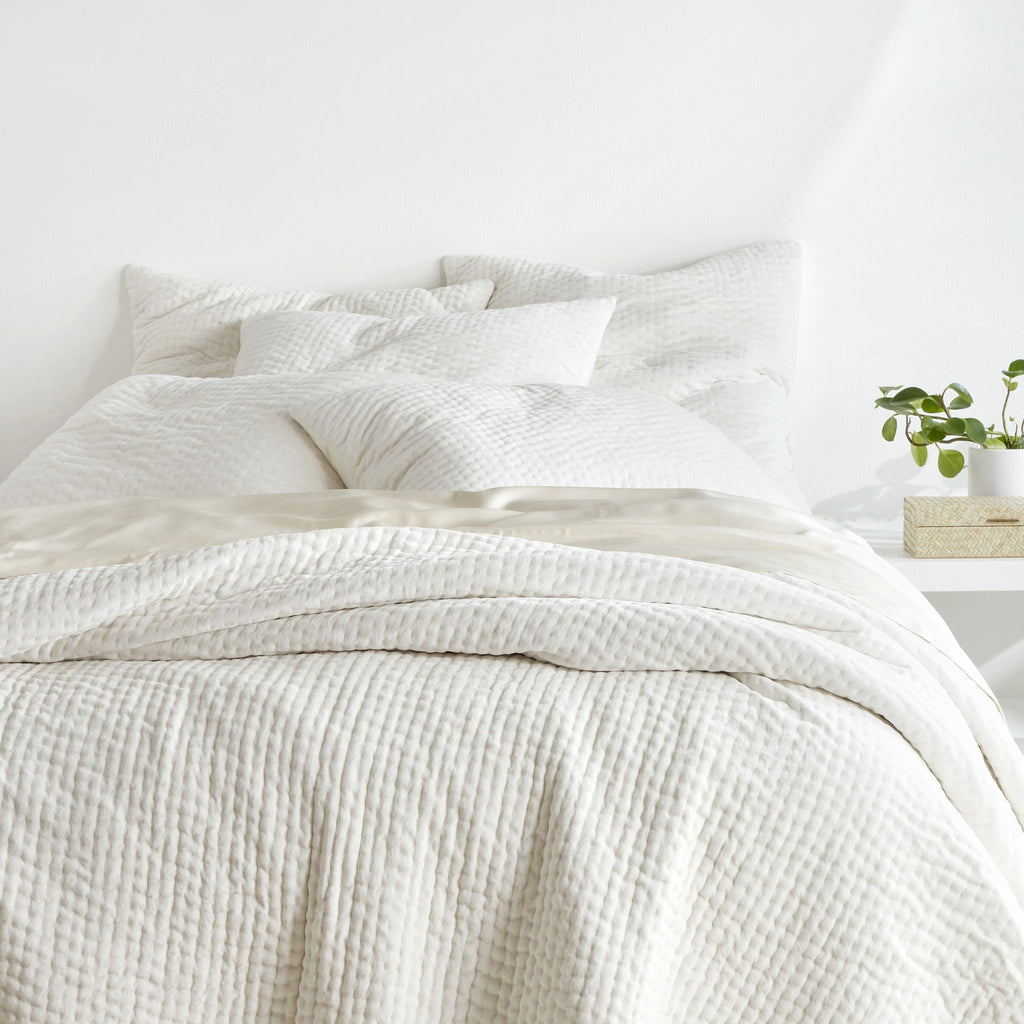 Viola Velvet Dove White Quilted Sham - Light House Co.