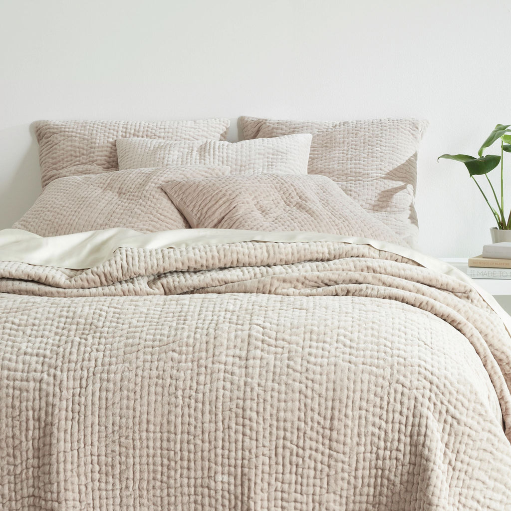 Viola Velvet Grey Quilted Sham - Light House Co.