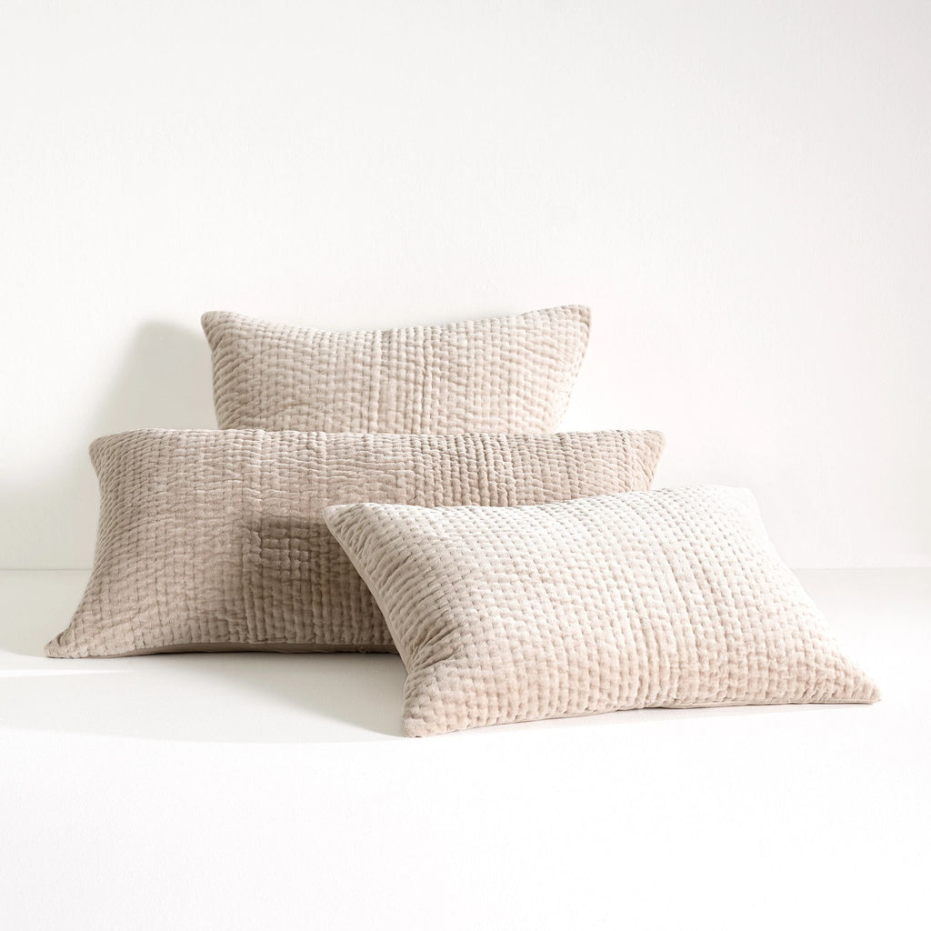 Viola Velvet Grey Quilted Sham - Light House Co.