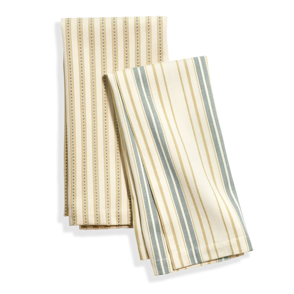 Mixed Stripe Natural Tea Towel Set of 2 - Light House Co.