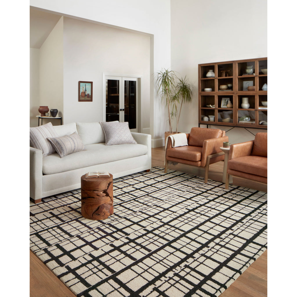 Polly Black / Ivory Rug | Chris Loves Julia x Loloi - Light House Co.