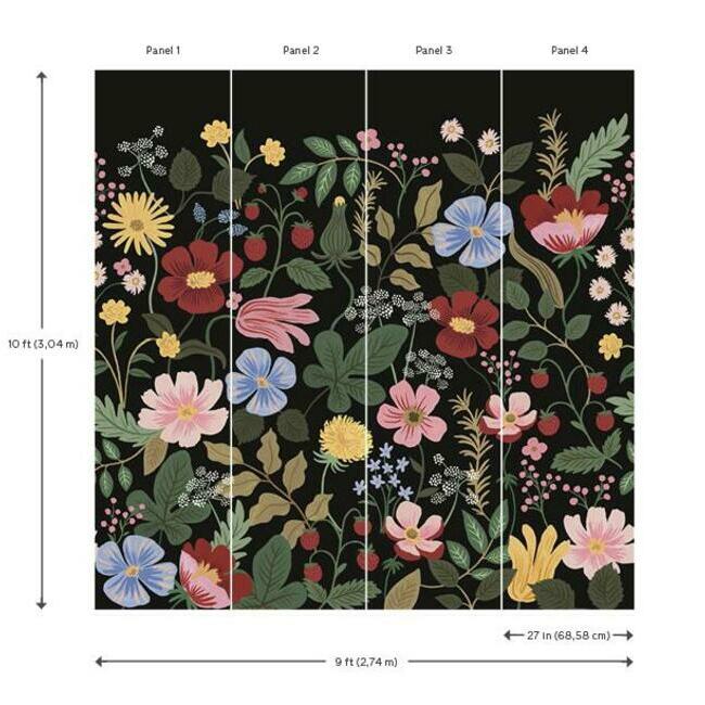 Strawberry Fields Premium Peel & Stick Wall Mural | Wall Mural | York Wallcoverings - Light House Co.