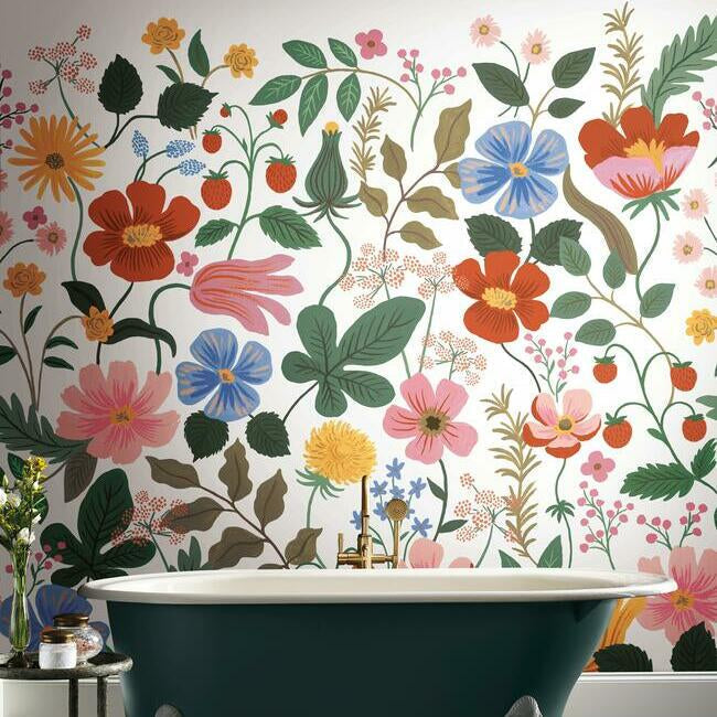 Strawberry Fields Premium Peel & Stick Wall Mural | Wall Mural | York Wallcoverings - Light House Co.
