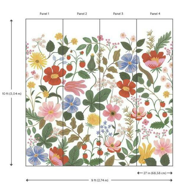Strawberry Fields Premium Peel & Stick Wall Mural | Wall Mural | York Wallcoverings - Light House Co.