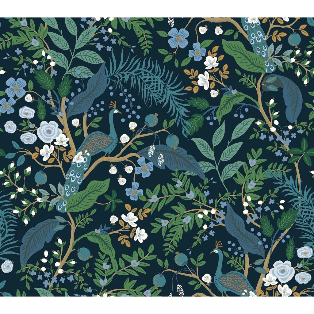 Peacock Garden Peel + Stick Wallpaper | Peel and Stick Wallpaper | York Wallcoverings - Light House Co.