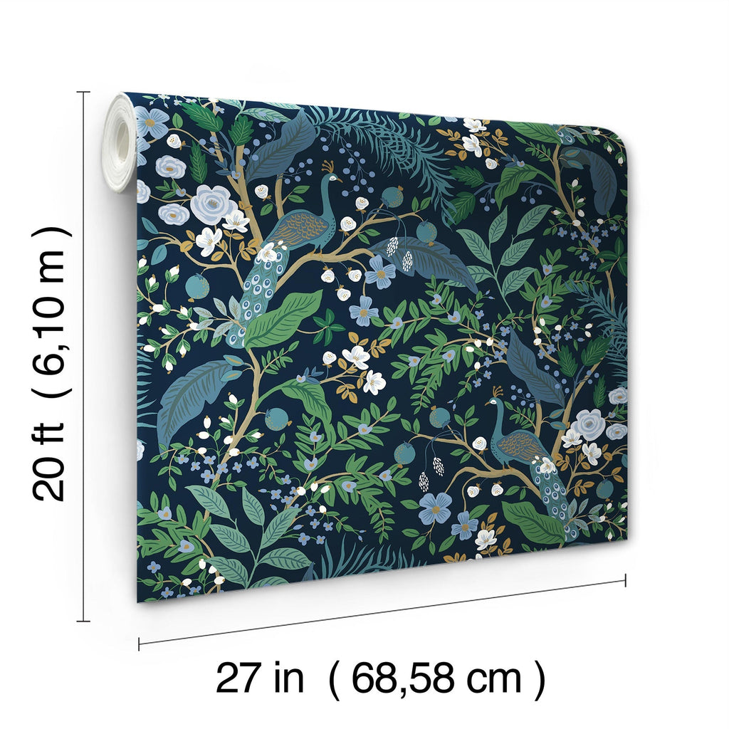 Peacock Garden Peel + Stick Wallpaper | Peel and Stick Wallpaper | York Wallcoverings - Light House Co.