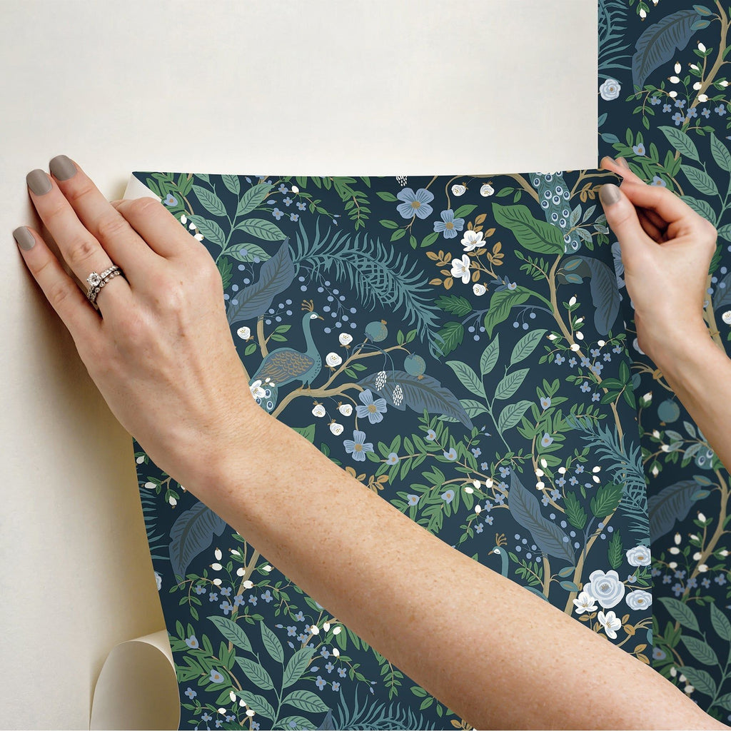 Peacock Garden Peel + Stick Wallpaper | Peel and Stick Wallpaper | York Wallcoverings - Light House Co.