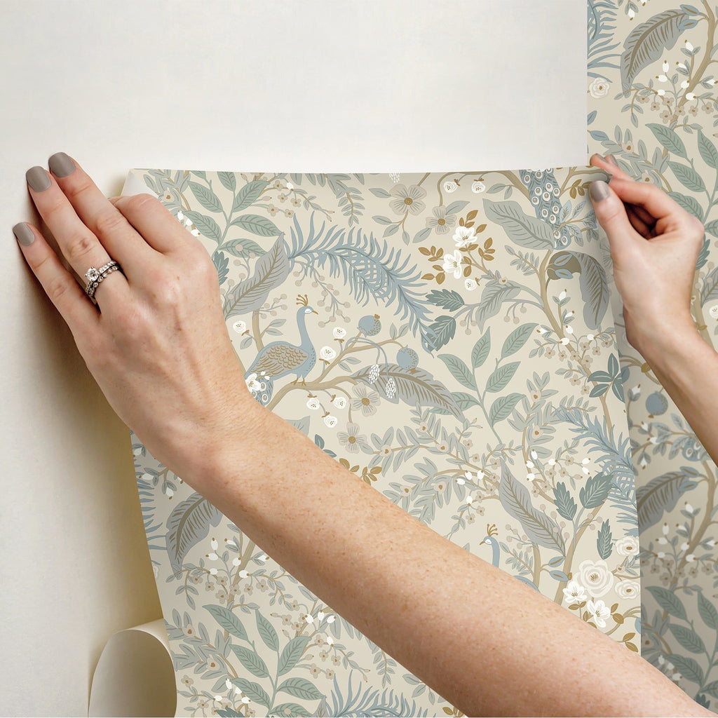 Peacock Garden Peel + Stick Wallpaper | Peel and Stick Wallpaper | York Wallcoverings - Light House Co.