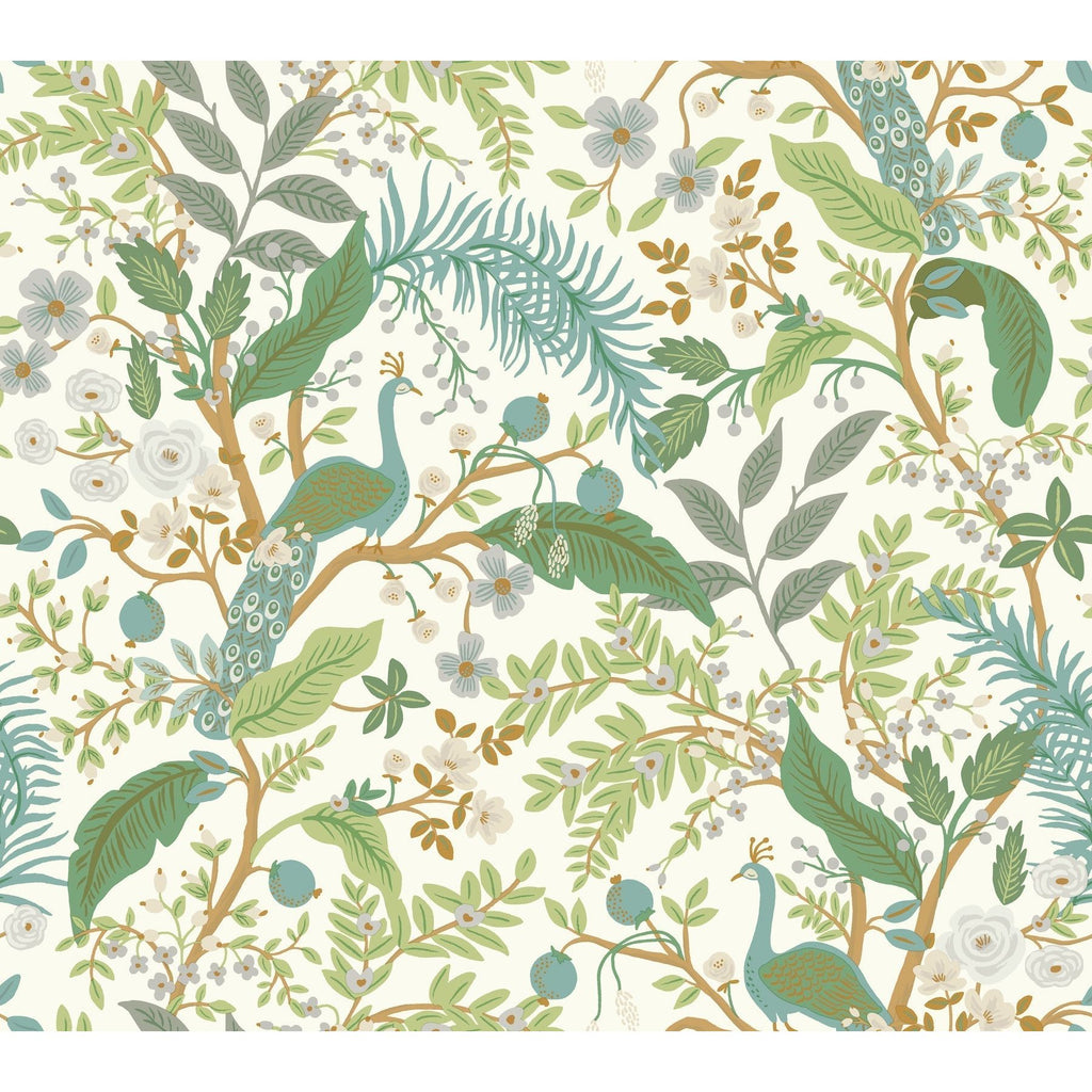 Peacock Garden Peel + Stick Wallpaper | Peel and Stick Wallpaper | York Wallcoverings - Light House Co.