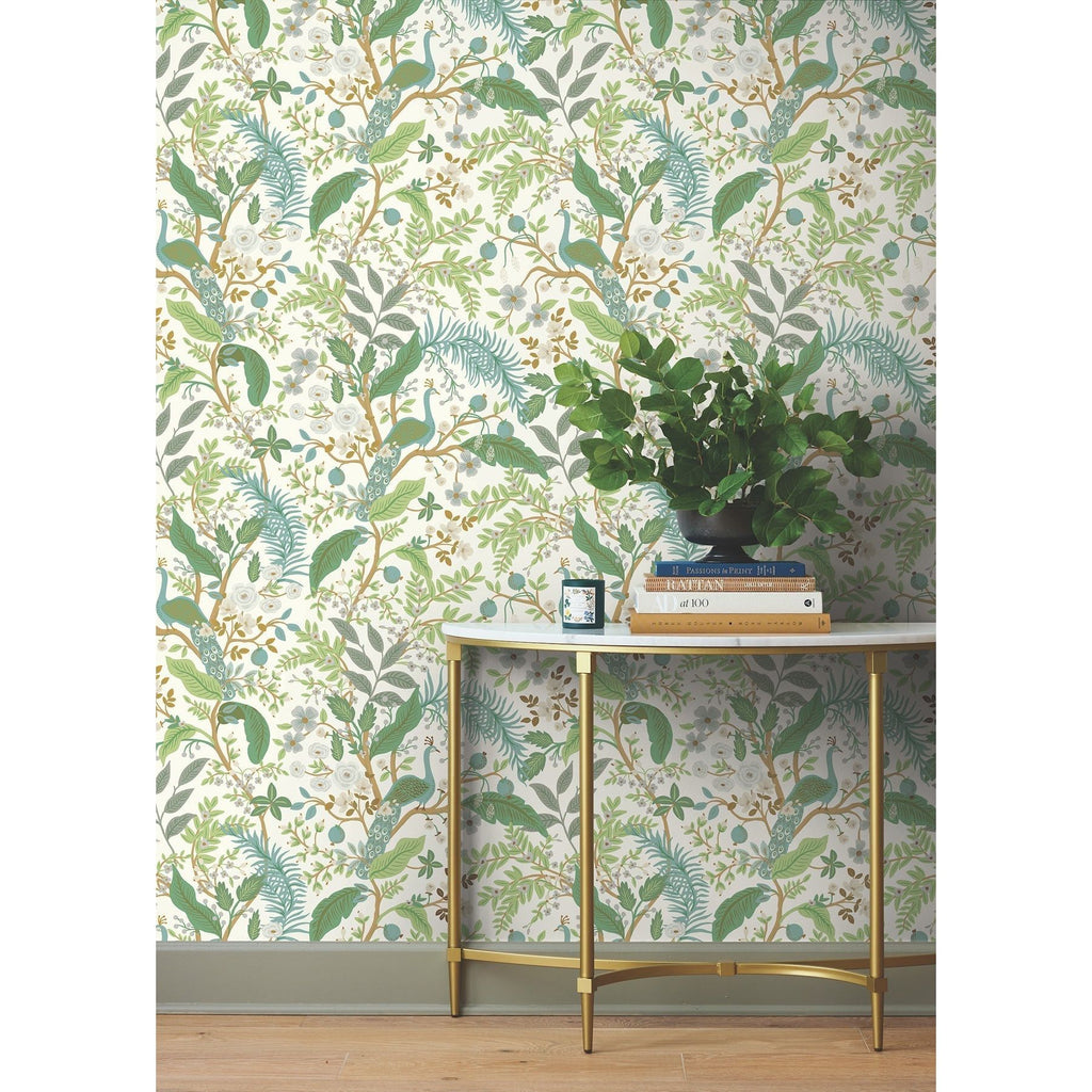 Peacock Garden Peel + Stick Wallpaper | Peel and Stick Wallpaper | York Wallcoverings - Light House Co.