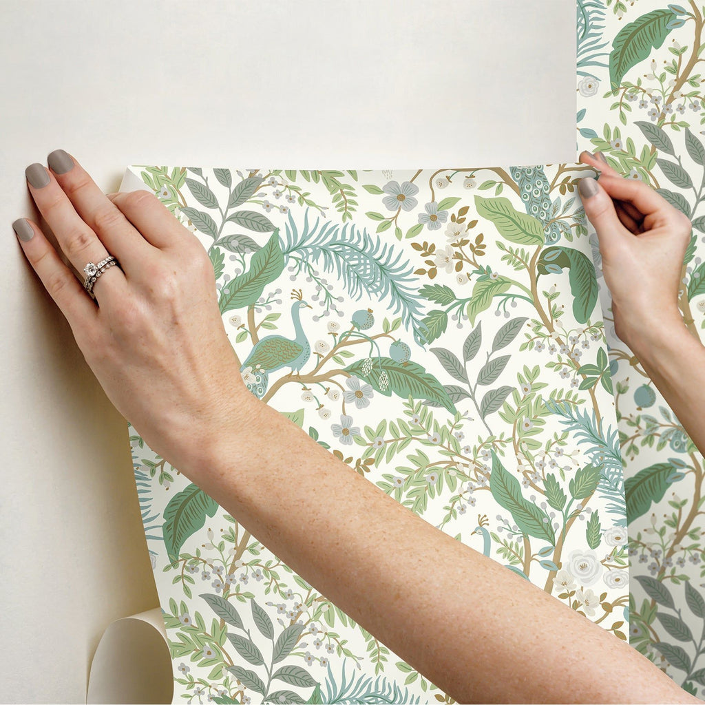 Peacock Garden Peel + Stick Wallpaper | Peel and Stick Wallpaper | York Wallcoverings - Light House Co.