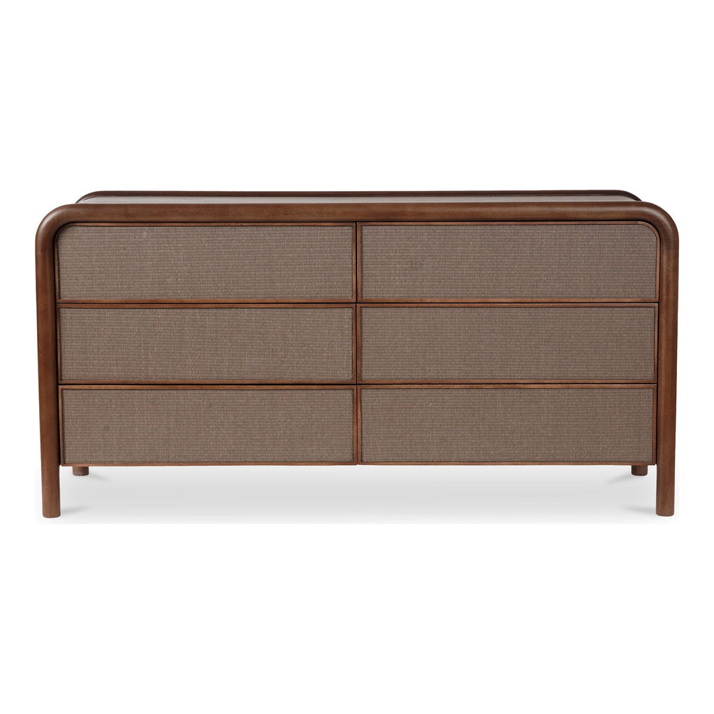 Rye Warm Brown 6 Drawer Dresser - Light House Co.