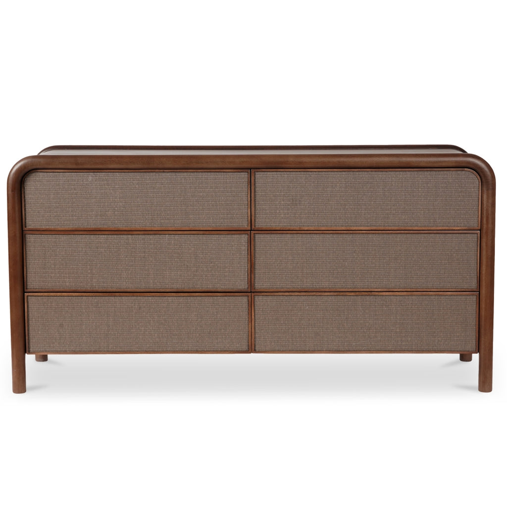 Rye Warm Brown 6 Drawer Dresser - Light House Co.