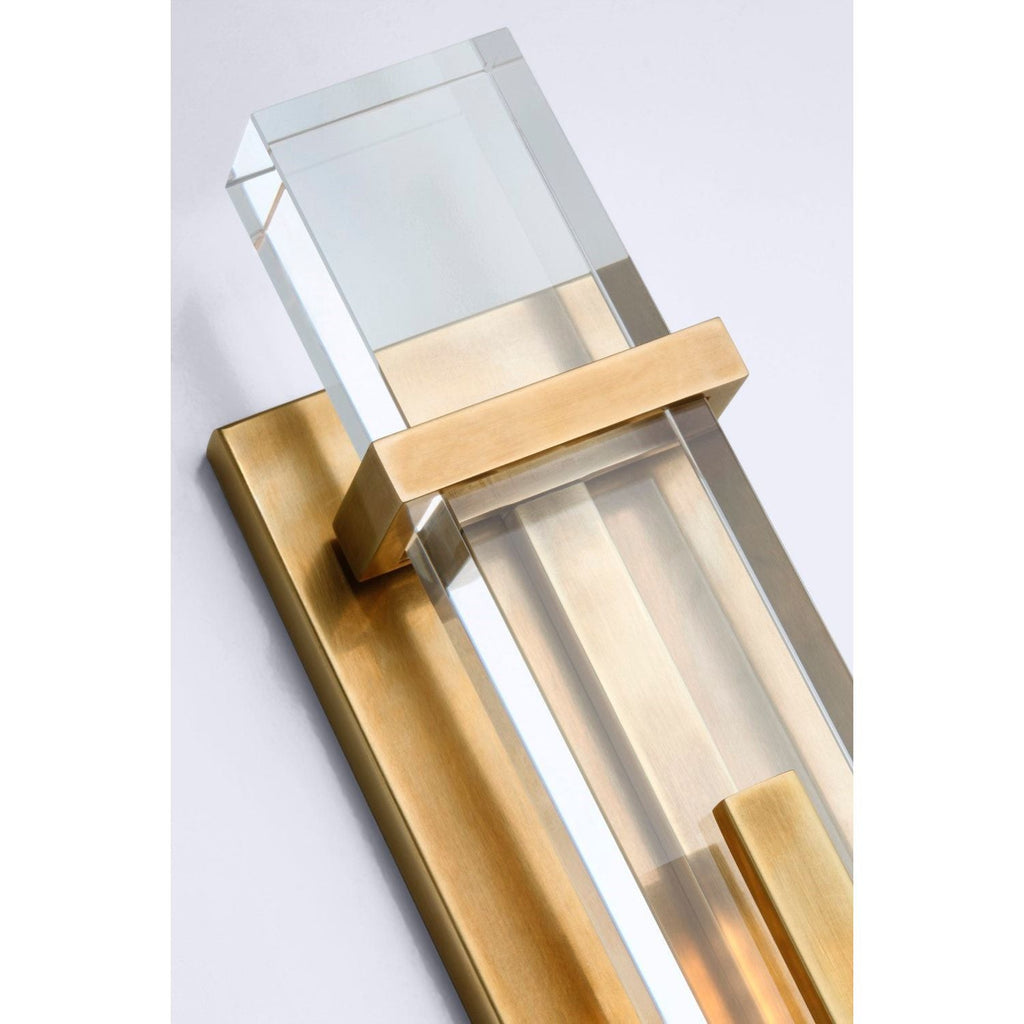 Malik Sconce Hand-Rubbed Antique Brass with Crystal Glass | Open Box - Light House Co.