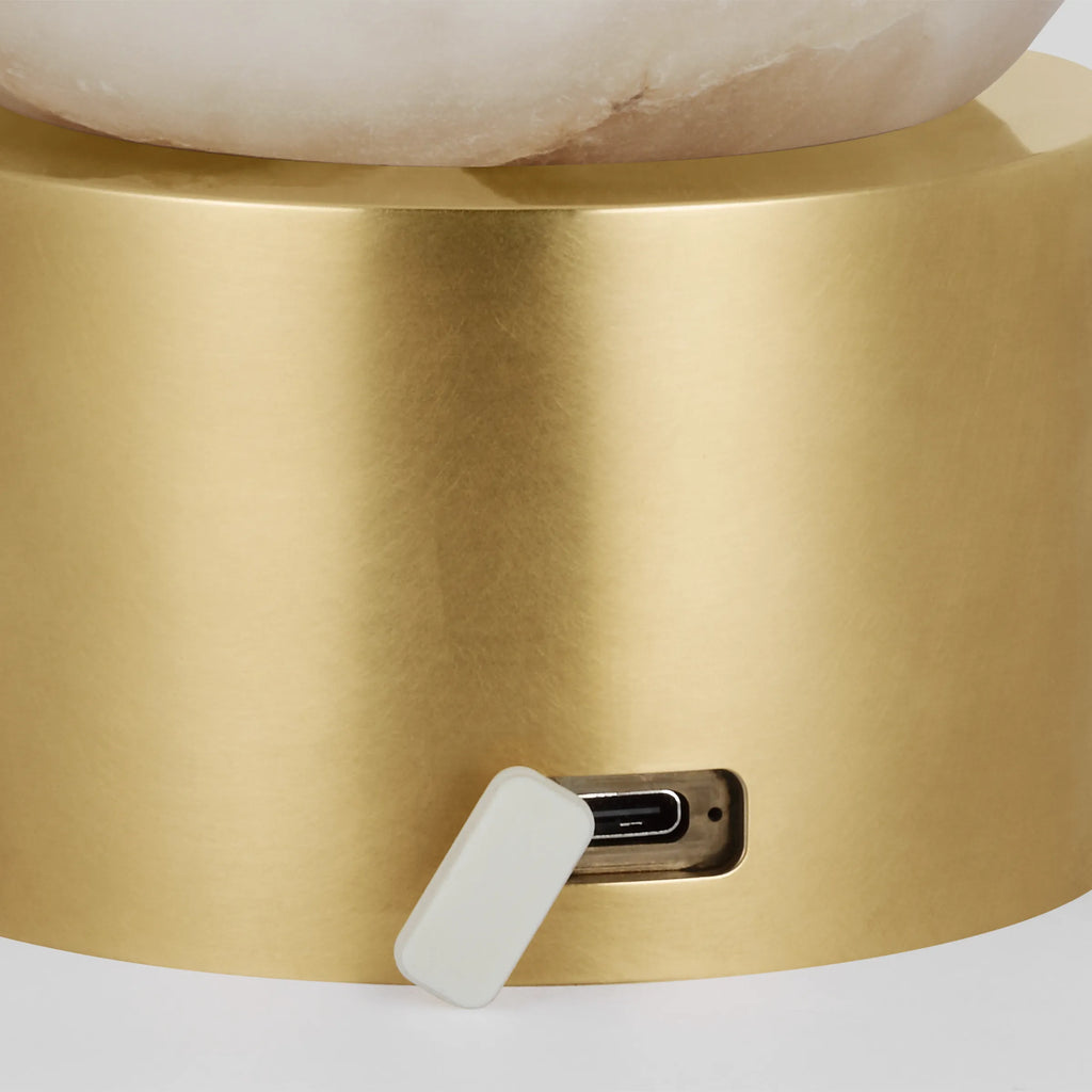 Mina Alabaster Accent Rechargeable Table Lamp - Light House Co.