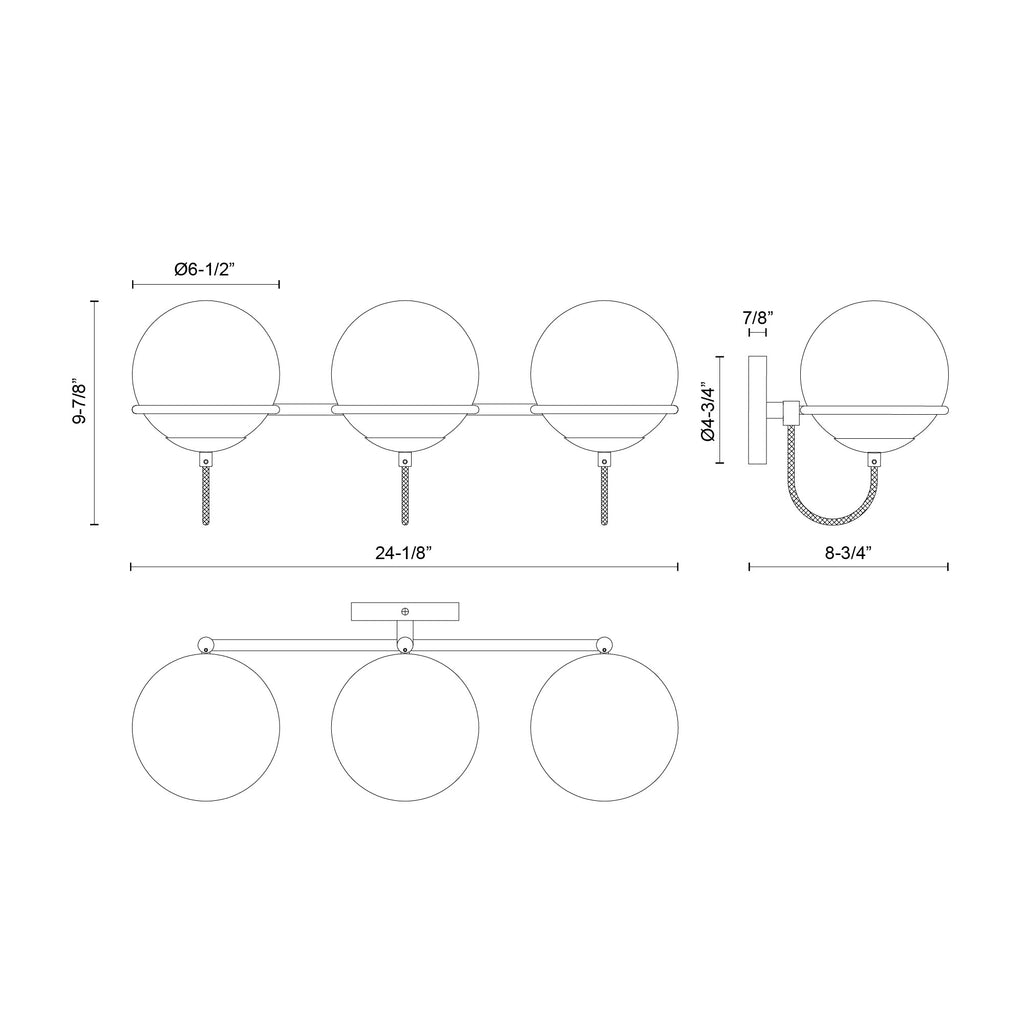 Alba 3 Lights Wall Sconce - Light House Co.