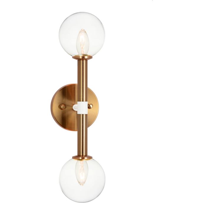 Small Stellar Wall Sconce | Aged Gold Brass/Clear Glass