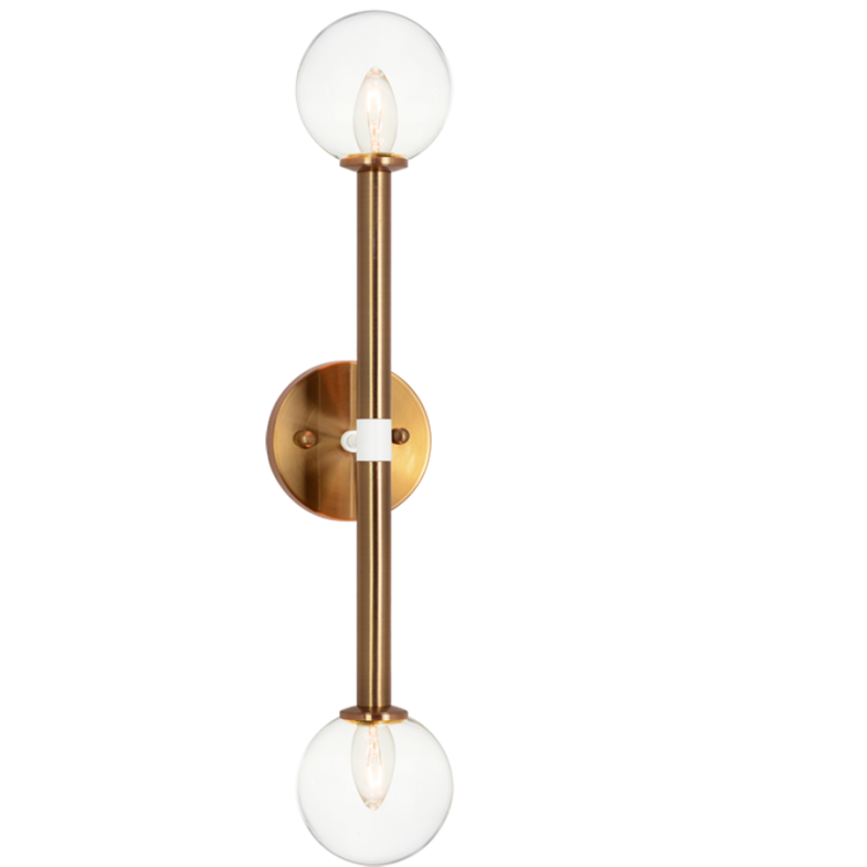 Stellar Wall Sconce | Aged Gold Brass/Clear Glass