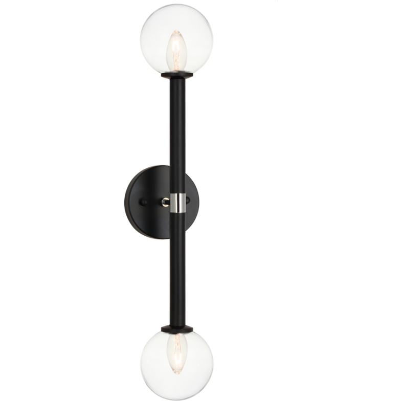 Large Stellar Wall Sconce | Black/Clear Glass