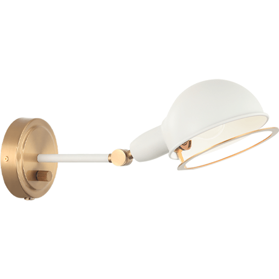Blare Small Wall Sconce | Aged Gold Brass/White